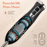 INALSA Stainless Steel Electric Hand Blender with 500W DC Motor|Variable & Turbo Speed|Super Silent|Ultra Sharp SS Blade & Detachable Stem|for Smoothie & Juices,Whip,Chop-RobotInox500