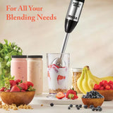 INALSA Stainless Steel Electric Hand Blender with 500W DC Motor|Variable & Turbo Speed|Super Silent|Ultra Sharp SS Blade & Detachable Stem|for Smoothie & Juices,Whip,Chop-RobotInox500