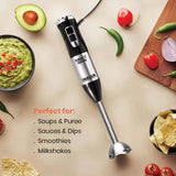 INALSA Stainless Steel Electric Hand Blender with 500W DC Motor|Variable & Turbo Speed|Super Silent|Ultra Sharp SS Blade & Detachable Stem|for Smoothie & Juices,Whip,Chop-RobotInox500