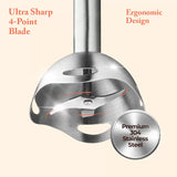 INALSA Stainless Steel Electric Hand Blender with 500W DC Motor|Variable & Turbo Speed|Super Silent|Ultra Sharp SS Blade & Detachable Stem|for Smoothie & Juices,Whip,Chop-RobotInox500