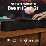 Sonos Beam 2 Wireless Dolby Atmos, Wi-Fi Connect 250 W Bluetooth Soundbar