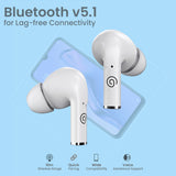 pTron Basspods P181 Bluetooth 5.1 True Wireless Headphones, 32Hrs Total Playtime, Passive Noise Cancellation, Immersive Stereo Sound, Touch Controls, Voice Assistance, Type-C Fast Charging & IPX4