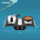 BAJAJ 2BRGF8 Frameless Glass Manual Gas Stove (2 Burners)