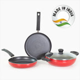 Butterfly Rapid Omni Tawa,Kadai & Fry Pan / Rapid kitchen combo pack 3 piece set Non-Stick Coated Cookware Set