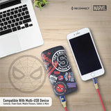 Reconnect Marvel Spiderman 10000mAh PowerBank, Li-Po battery, 1 USBB output port, Micro USB & Type C dual input, BIS approved, Mobile Accessories- DPB102 SM