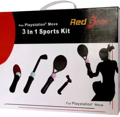 Red Gear 3-in-1 Sports Kit for PS3 Move (Black, For PS3)