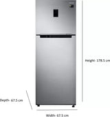 Samsung 385L 2 Star Inverter Frost-Free Convertible 5 In 1 Double Door Refrigerator (RT42C5532S8/HL,Elegant Inox 2023 Model)