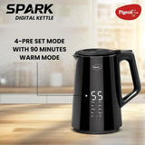 Pigeon Spark Digital 1500W With Stainless Steel Body Electric Kettle (1.5 L, Black)