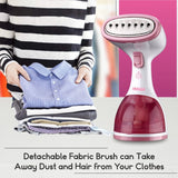 INALSA Garment Steamer for Clothes/fabric, Steam Iron -Vertical & Horizontal Steaming up to 20g/min, Travel Iron, 1200 Watt, 260 ml Water tank & 20 sec Fast Heating,White/Pink (Steamax)