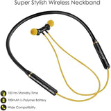 pTron Bluetooth Earphone Tangentbeat Black, Yellow