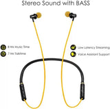 pTron Bluetooth Earphone Tangentbeat Black, Yellow