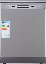 MIDEA 13 Place Setting Freestanding Dishwasher (WQP12-5201F, Silver,7 wash program, Child Lock, Extra Dry & Intensive 70 degree wash, A++ Energy Efficient, Delay Timer, Half Load, Adjustable Basket)