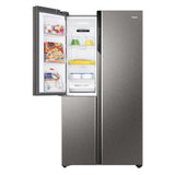 Haier 598 L 3 Star Frost Free Expert Inverter Smart Sense AI enabled 3-Door Side by Side Refrigerator (HRT-683ISU1, Inox Steel, Magic Convertible Zone, Deo Fresh Technology)