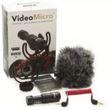 Rode VideoMicro UPPER PREMIUM Microphone With lyre Shoe Mount,TRS Patch Cable & Windshield