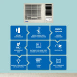 Blue Star 2025 Model 1 Ton 3 Star Window AC - White (WFE312L, Copper Condenser)