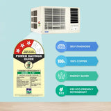 Blue Star 2025 Model 1 Ton 3 Star Window AC - White (WFE312L, Copper Condenser)