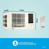 Blue Star 2025 Model 1 Ton 3 Star Window AC - White (WFE312L, Copper Condenser)