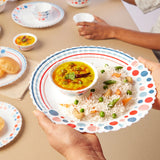 Larah by Borosil Pack of 34 Opalware Pastel Galaxy Series Dinner Set (Microwave Safe)