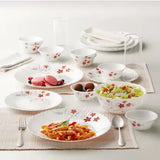 Larah by Borosil Pack of 13 Opalware Dahlia Dinner Set Dinner Set