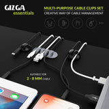 Gizga Essentials Set of 10 Cable Organiser, Cable Protector & Wire Organizer Clips for Cables,