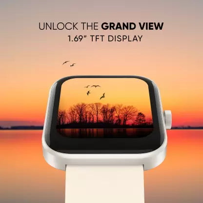 Mivi Model E with 1.69" Display, 7-Day Battery Life , Spo2, Heart Rate Monitor. Smartwatch