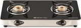 Bajaj CGX2 Eco with AI Glass Top 2 Burner,Stainless Steel,Black