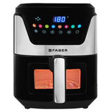 FABER FAF 6.0L VW BK 1500W, Fry, Roast, Grill, Bake, Digital Display, Viewing Window, Aesthetic Look, Swirl Cooking, Cool Touch Handle, 85% Reduced Oil Usage, Auto Shut Off, BPA Free, Compact Sleek Design, Manual Control, Non-Stick Pan Air Fryer (6 L)