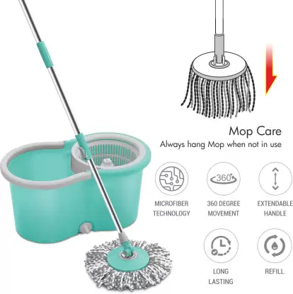 Spotzero by Milton WHEELY SPIN Mop Head and Rod