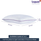Livpure Smart Microfibre Sleeping Pillow Pack of 2 Solid Cloud Plus (White) LSH-PILL-CLDPLUSPC2