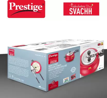 Prestige Nakshatra Duo Plus Svachh Handi 3 L Inner Lid Induction Bottom Pressure Cooker