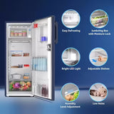 Acer 190L 2 Star Direct-Cool Single Door Refrigerator (AiSense, AR190AD2FBTD, BLUE FLOWER TIANA)