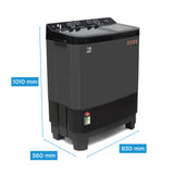Midea Washing Machine Semi Automatic 8.5KG Glass Lid Black Grey (open Box Like New)