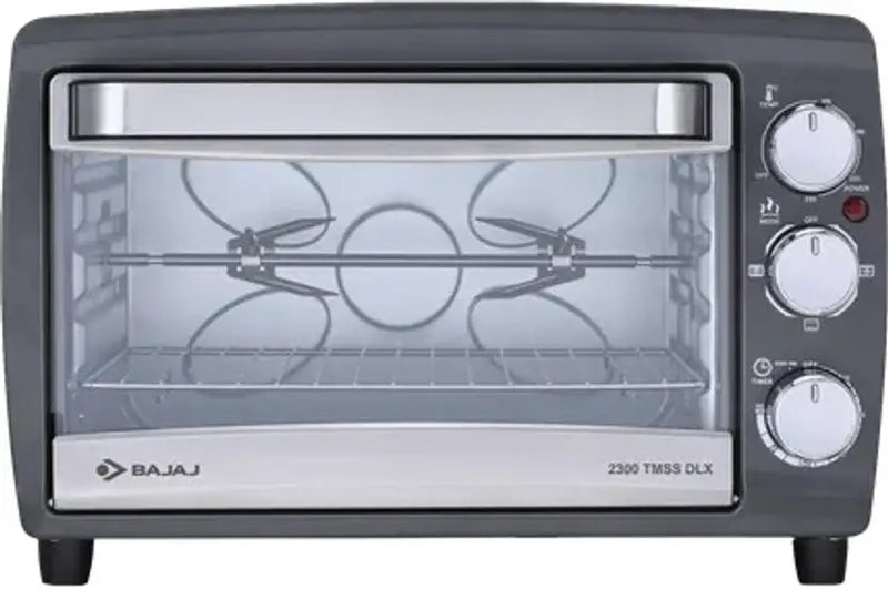 BAJAJ 23-Litre Oven Toaster Grill (OTG)  (2300 TMSS dlx 23 Litres OTG (Motorized Rotisserie, 420101, Black), Multicolor)