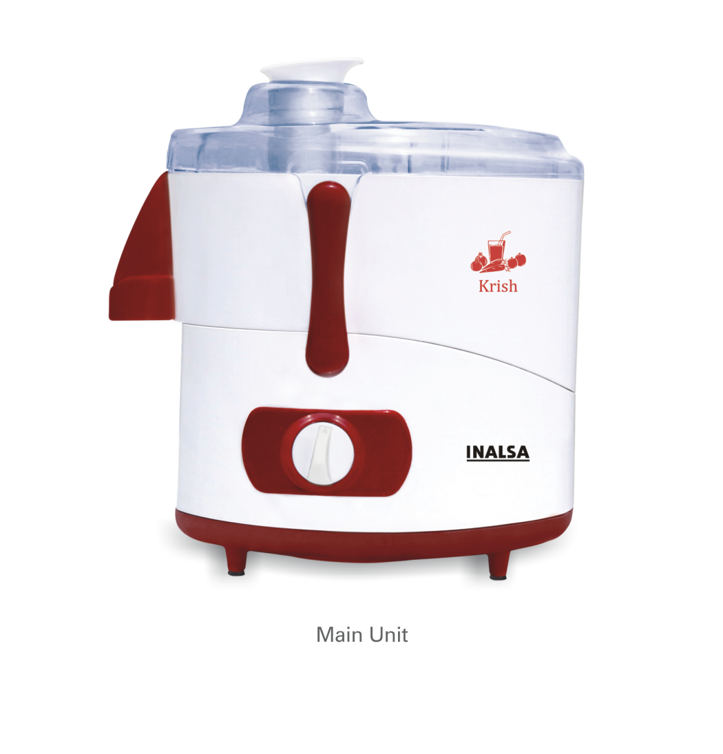Inalsa JMG Krish Juicer Mixer Grinder, 500 W Maroon And White