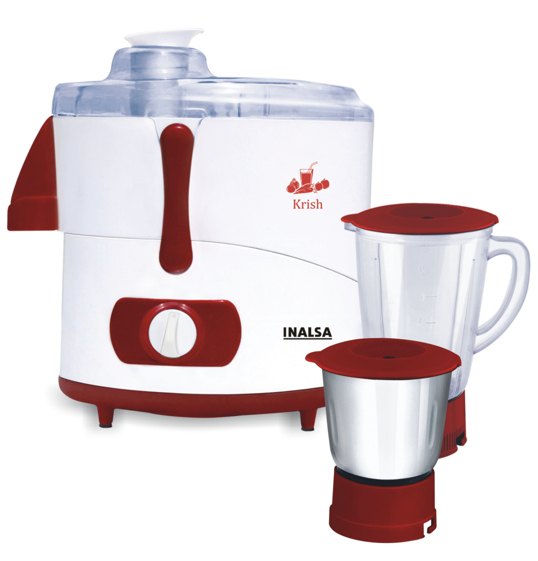 Inalsa JMG Krish Juicer Mixer Grinder, 500 W Maroon And White