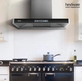 Hindware MARCELLA 90 | Filterless Technology | MaxX Suction 1700 m³/hr* | BLDC Motor | Auto Clean Wall Mounted GREY 1700 CMH Chimney
