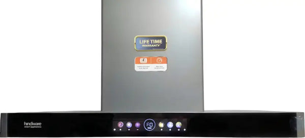 Hindware MARCELLA 90 | Filterless Technology | MaxX Suction 1700 m³/hr* | BLDC Motor | Auto Clean Wall Mounted GREY 1700 CMH Chimney