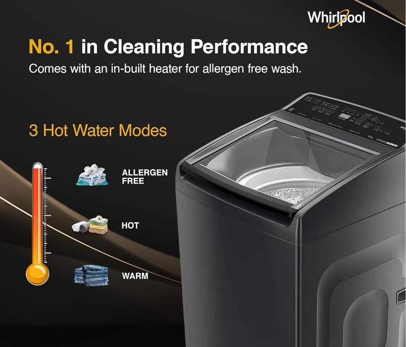 Whirlpool 6.5 kg Magic Clean 5 Star Fully Automatic Top Load Washing Machine Grey (MAGIC CLEAN 6.5 GENX GREY 5YrMW)