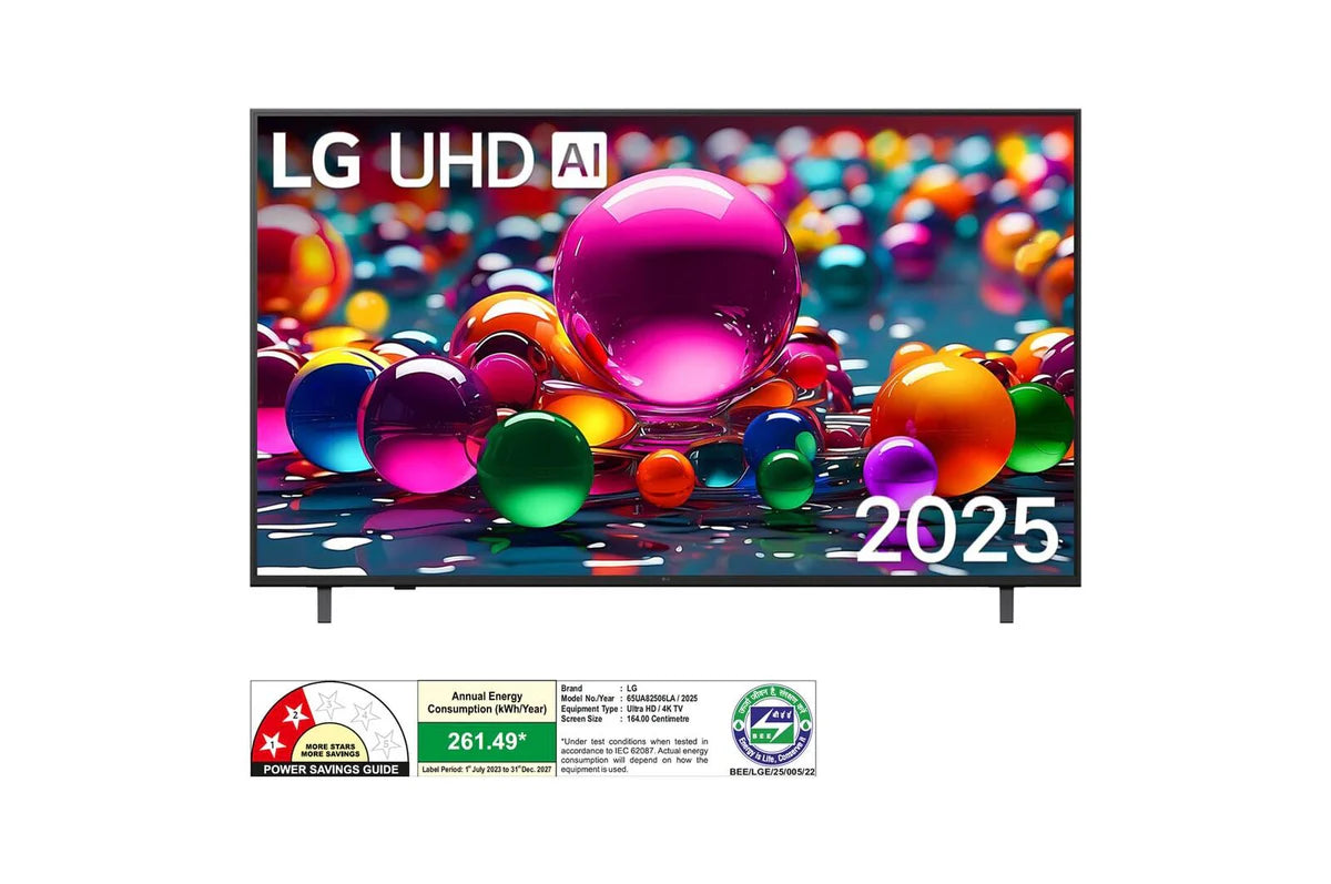 LG 65UA82506LA 65 inch 4K UHD AI Smart TV with ?7 AI Processor Gen8, Filmmaker Mode, Dolby Atmos, webOS 25, Voice ID