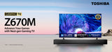 Toshiba 55" 4K UHD Mini LED AI Smart TV - Dolby Vision IQ Atmos HDR10+ MEMC VRR ALLM Netflix Disney+ Far Field Voice - 55Z670SP