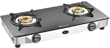Sunflame Star 2 burner SS gas stove Stainless Steel, Glass Manual Gas Stove  (2 Burners)