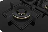 BOSCH Built in Series 6 Gas hob 75 cm Tempered glass, Brass Burner PNI7B6F10I Glass Automatic Hob  (4 Burners)