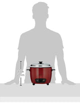 Pigeon by Stovekraft Ruby Rice Cooker with Single pot, 1.8 litres.(Red) | Stainless Steel Lid | 700 Watts | 1 Aluminium Cooking Pot | Measuring Cup| Spatula | Energy Efficient Cooking