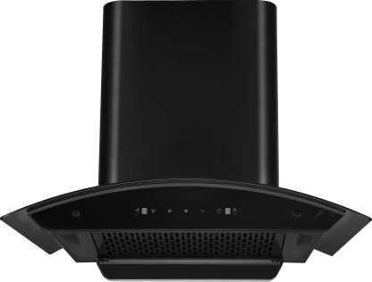 Hindware CHROMIA BLK RSN AC 60 | Filterless | 3 Speed Gesture Control | Thermal Auto Clean Wall Mounted Black 1200 CMH Chimney