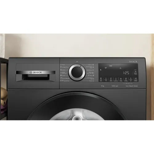 Bosch 9kg 5 Star Anti Wrinkle & Steam Care Fully Automatic Front Load Washing Machine with Built in Heater (WGA244ZTIN, Black Grey)