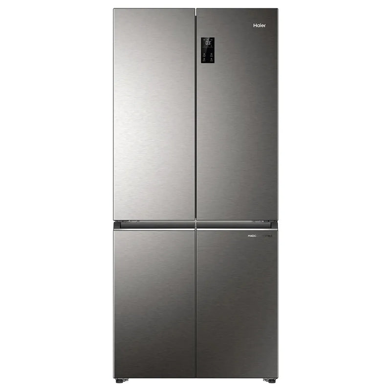 Haier 520L 3 Star Lumiere French Door 4-Door Side by Side Frost Free Refrigerator | Convertible Magic Zone | Inverter | Digital Display Panel | Deo Fresh Technology (HRB-600IS, Ino