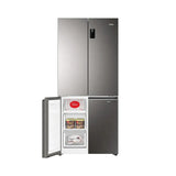 Haier 520L 3 Star Lumiere French Door 4-Door Side by Side Frost Free Refrigerator | Convertible Magic Zone | Inverter | Digital Display Panel | Deo Fresh Technology (HRB-600IS, Inox Steel)