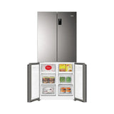 Haier 520L 3 Star Lumiere French Door 4-Door Side by Side Frost Free Refrigerator | Convertible Magic Zone | Inverter | Digital Display Panel | Deo Fresh Technology (HRB-600IS, Inox Steel)