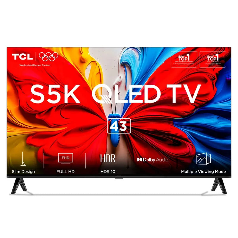 TCL S5K Series 108 cm (43 Inch) FHD QLED Google TV - HDR 10+, HLG, Dolby Audio, Google Cast, 43S5K