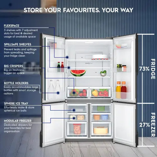 Electrolux 564 Litres Quad Door Frost Free Inverter Refrigerator (EQE5600B-B, Matte Black)